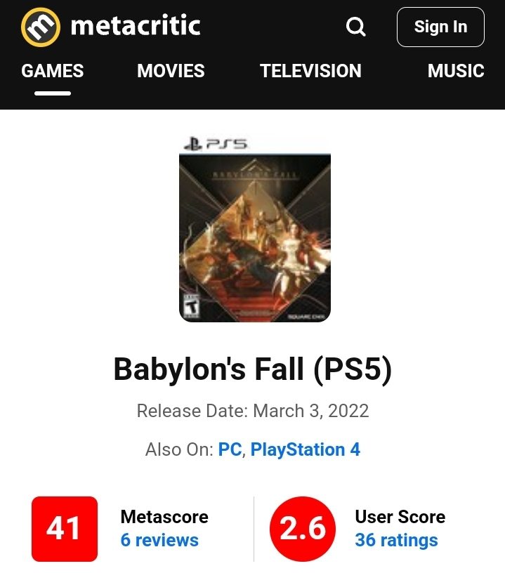 Games Like 'Babylon's Fall' to Play Next - Metacritic