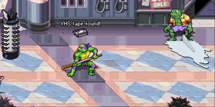 Fitas VHS em TMNT Shredder’s Revenge