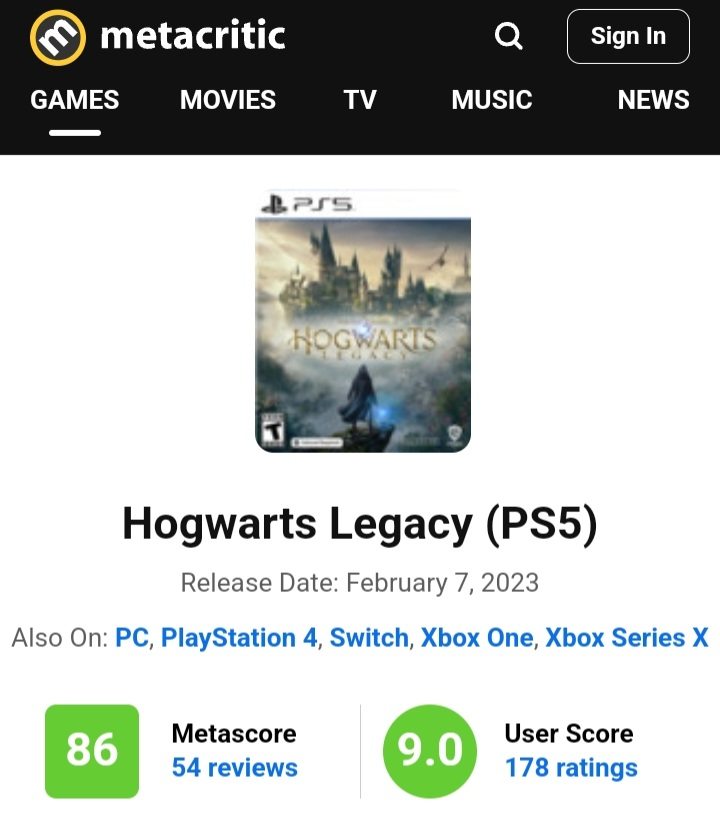 Hogwarts Legacy atinge nota extremamente positiva no Metacritic - SBT