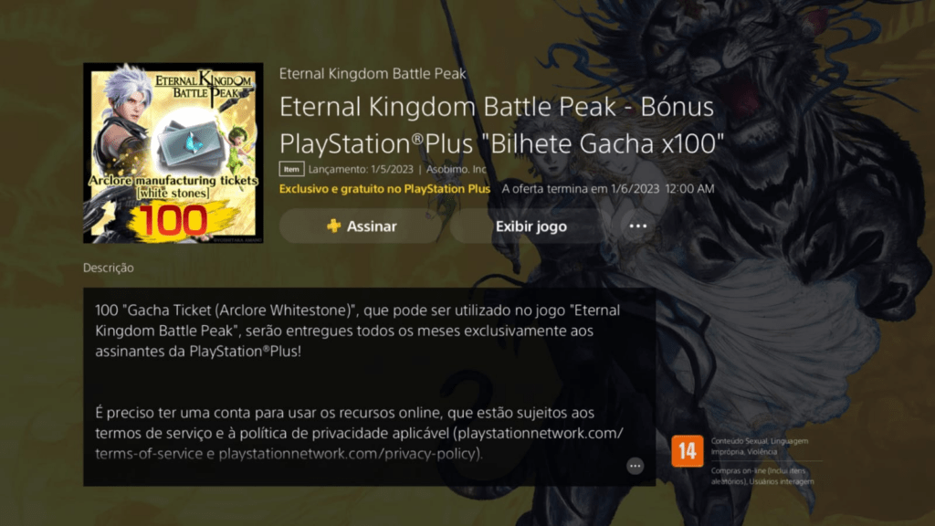 Eternal Kingdom Battle Peak – PlayStation®Plus Bonus Gacha