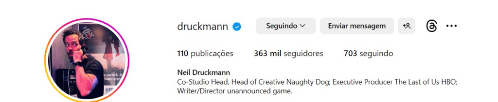 Neil Druckmann, de The Last of Us, está trabalhando em novo jogo