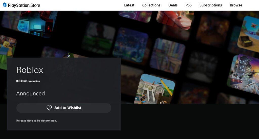 Roblox na PSN Store