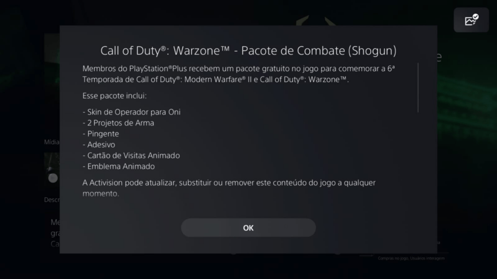 Assinantes PS Plus podem resgatar Pacote de Combate de Call of