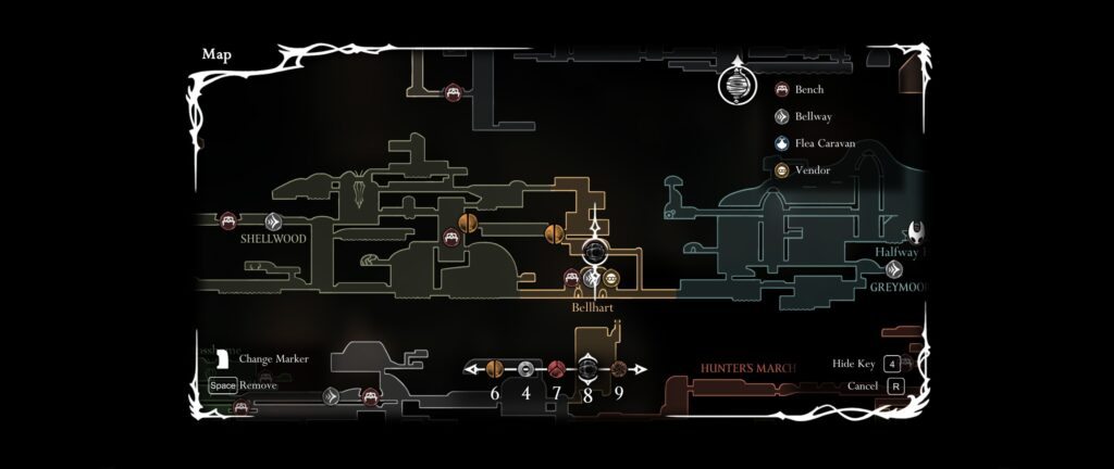 Localização do chefe Viúva e passagens secretas em Hollow Knight: Silksong